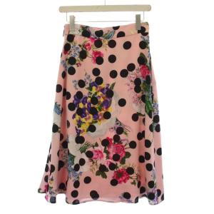 MSGM フレアスカート ロング 花柄 38 ピンク /BM
