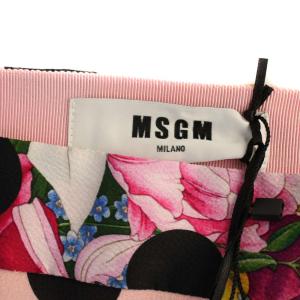 MSGM フレアスカート ロング 花柄 38 ピンク /BM