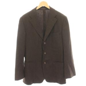 テーラードジャケット シングル 3B 48 茶 ブラウン ウール カシミヤ混 /HN