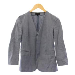 Theory セットアップ ノーカラージャケット アウター 前開きトッパー スラックスパンツ ジップフライ ワンカラー