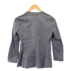 Theory セットアップ ノーカラージャケット アウター 前開きトッパー スラックスパンツ ジップフライ ワンカラー