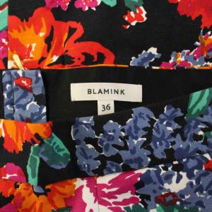BLAMINK セミタイト花柄スカート 36 黒 7924-299-0037 /KH