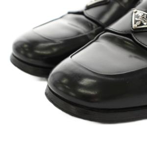 PRADA ローファー エナメル トライアングルロゴ ビブラムソール 37 ブラック