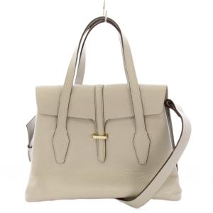 2WAY ハンドバッグ ショルダーバッグ レザー ワンカラー グレー /BB