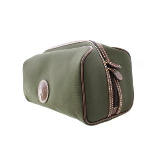 HUNTING WORLD クラッチバッグ セカンドバッグ ロゴパッチ バイカラー 切替 カーキ 茶 ブラウン /BB