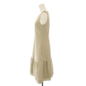 FOXEY フレアワンピース ノースリーブ Vネック 36 ベージュ