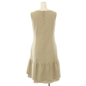 FOXEY フレアワンピース ノースリーブ Vネック 36 ベージュ