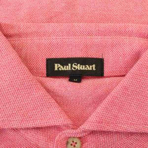 Paul Stuart ポロシャツ M 赤 半袖 ポロ襟 ロゴ刺繍 /JP