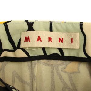 MARNI タイトスカート ロング 総柄 ウール ナイロン 38 緑 /BM