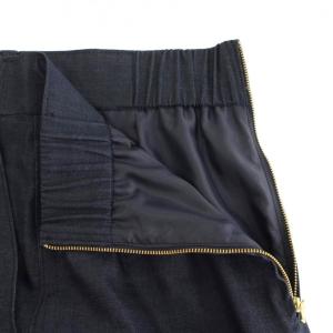 allureville 25SS デニムライクスリットスカート ロング タイト イージー ウエストゴム タグ付き 1 紺 ネイビー
