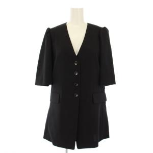 タグ付き 5分袖パフスリーブジャケット ノーカラー 36 黒 2530010414 /KH