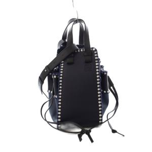 LOEWE ハンモック ミニ ハンドバッグ ショルダーバッグ 2WAY レザー ネイビー