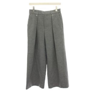 22AW フラノフロントタックバギーパンツ ワイドパンツ スラックス ジップフライ タグ付き 38 グレー