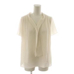 シャツ ブラウス 2 白 ホワイト 半袖 シフォン ボウタイ /RR