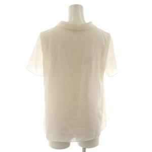 UNTITLED シャツ ブラウス 2 白 ホワイト 半袖 シフォン ボウタイ /RR