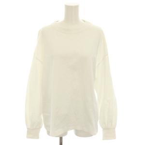 ロンT Tシャツ カットソー クルーネック 長袖 無地 ボリュームスリーブ 1 白 ホワイト 201-12231