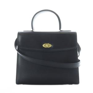 2wayバッグ ハンドバッグ ショルダー 黒 ブラック トップハンドル ターンロック金具 /RI OS