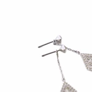 SWAROVSKI ピアス ビジュー ラインストーン シルバーカラー /KH