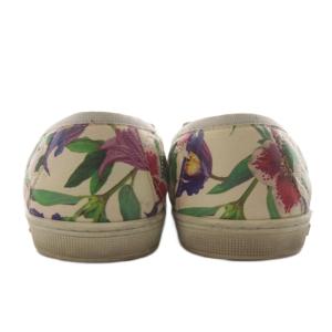 Salvatore Ferragamo ヴァラリボン スリッポン シューズ 花柄 7.5 マルチカラー 白 ホワイト 赤 レッド 緑 グリーン