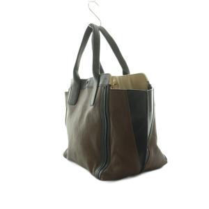 Chloe ハンドバッグ シープレザー バイカラー 茶 黒 3S0164-703 /MI OH
