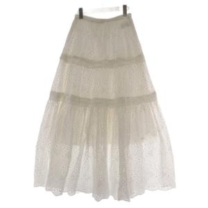24SS レーススカート F 白 ホワイト ロング LDZ1041301A0004 /AU