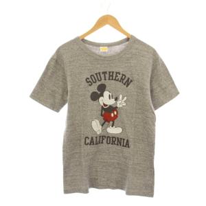 Disneyコラボ ミッキー 霜降りTシャツ カットソー 半袖 M グレー /KH