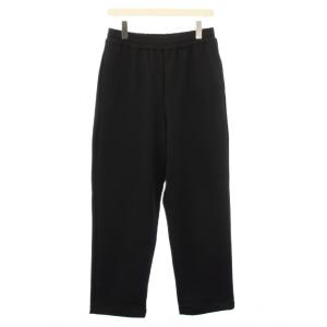 25SS ダンボールパンツ スラックス イージー ウエストゴム ワンカラー 無地 ストレッチ S 黒 ブラック