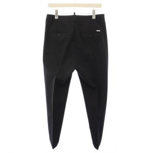 DSQUARED2 スラックスパンツ サイドファスナー ウール 切替 44 黒 ブラック /BB