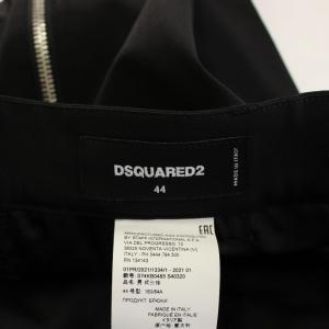 DSQUARED2 スラックスパンツ サイドファスナー ウール 切替 44 黒 ブラック /BB