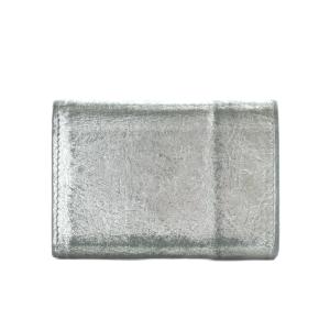 BALENCIAGA ペーパー ミニウォレット 財布 ミニ財布 小銭入れ シルバーカラー 三つ折り 391446 /RI OS