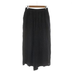 ワイドパンツ イージー ウエストゴム F 黒 ブラック ドット柄 /RR