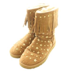 UGG australia × ジミーチュウ JIMMY CHOO STARLIT スタッズ付きフリンジムートンブーツ ショート US11