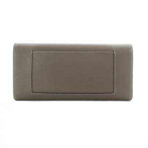 CELINE ラージフラップ マルチファンクション 長財布 二つ折り グレージュ レザー 牛革 /RI OS OH