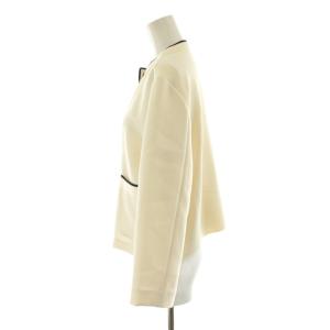 BALLSEY 25SS ニットコンビ ダブルクロス クルーネックジャケット 上着 36 白 ホワイト 長袖 11-07-52-07133