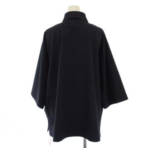 MidiUmi SOLID ストレッチ ジップハーフスリーブシャツ ジャケット 五分袖 F ネイビー /BM