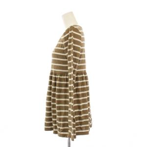 BURBERRY BLUE LABEL タグ付き ニット カットソー 長袖 ボーダー 38 茶 白 E1P09-671-40 /KH