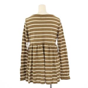 BURBERRY BLUE LABEL タグ付き ニット カットソー 長袖 ボーダー 38 茶 白 E1P09-671-40 /KH