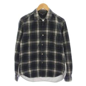 AD2011 長袖シャツ チェック S 紺 ネイビー 緑 白 HH-B035 /YM