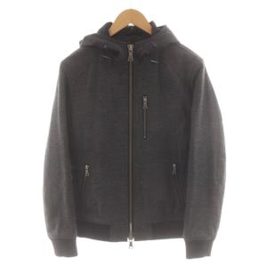 パーカー ジップアップ 上着 M グレー チェック柄 中綿 BMP20-318-08 /AN50