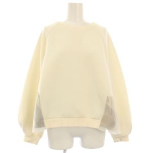 スウェット トレーナー 長袖 チュール切替 38 白 55P05-430-03 /KH