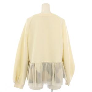 BLUE LABEL CRESTBRIDGE スウェット トレーナー 長袖 チュール切替 38 白 55P05-430-03 /KH