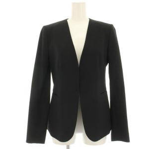 LIGHT SAXONY2 LINDRYIA ノーカラージャケット ウール 0 黒 ブラック 01-1304111-050-700
