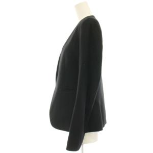 Theory LIGHT SAXONY2 LINDRYIA ノーカラージャケット ウール 0 黒 ブラック 01-1304111-050-700