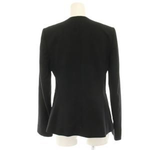 Theory LIGHT SAXONY2 LINDRYIA ノーカラージャケット ウール 0 黒 ブラック 01-1304111-050-700