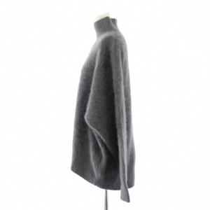 allureville WOOLカシミヤ片畦チュニック ニット セーター 長袖 ハイネック ワンカラー ウール 2 グレー 20222016490