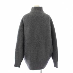 allureville WOOLカシミヤ片畦チュニック ニット セーター 長袖 ハイネック ワンカラー ウール 2 グレー 20222016490