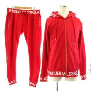 ラインストーンジップ セットアップ XXL レッド