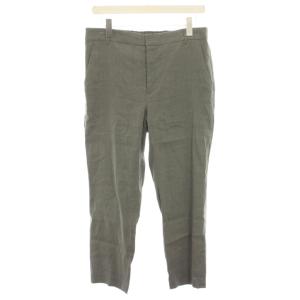 24SS リネンレーヨンストレッチテーパードパンツ イージーパンツ ジップフライ ウエストゴム 麻 リネン