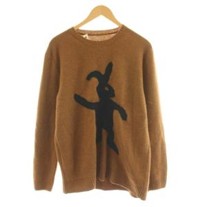 18AW DANCE BUNNY ダンシングバニー ニット セーター 長袖 ウール 48 茶 ブラウン
