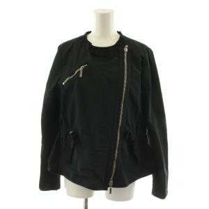 AIDA ブルゾン ジャケット 上着 1 黒 ブラック 長袖 アシンメトリージッパー ノーカラー 131-093-45617-00